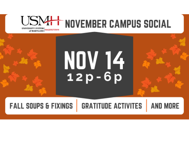 Fall Social Tuesday November 14 from 12 pm to 6 pm