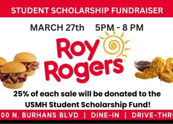 Roy Rogers Fundraiser, March 27 from 5 pm to 7 pm